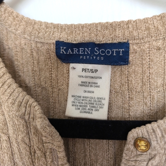 Karen Scott Beige Knit sweater - Picture 2 of 8